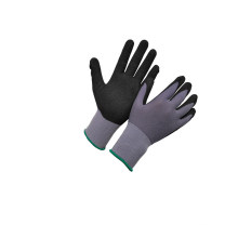 15 Gauge Nylon Spandex Nitrile Coated Black Sandy Nitrile Gloves
